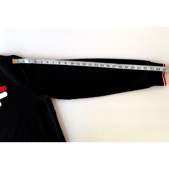 Fila Athletic Sweatshirt Black Crewneck Pullover Sweater Lightweight Size M - Picture 6 of 9